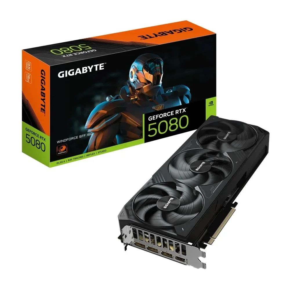 Відеокарта GF RTX 5080 16GB GDDR7 Windforce Gigabyte (GV-N5080WF3-16GD) - зображення 1
