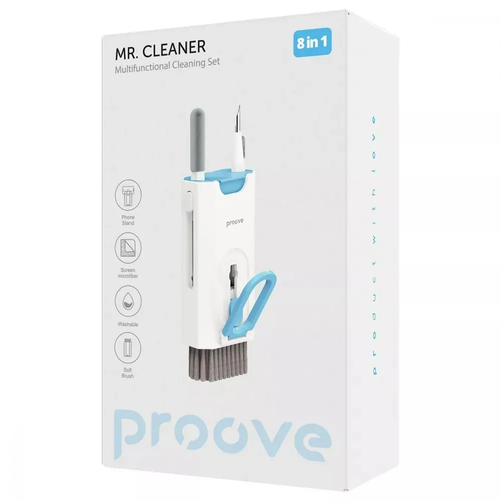 Багатофункціональний набір Proove Mr. Cleaner 8in1 для чищення електроніки та гаджетів White (MCS00000802) - мініатюра 7