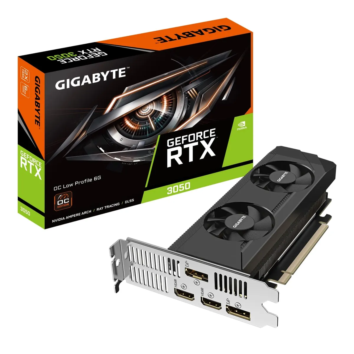 Відеокарта GF RTX 3050 6GB GDDR6 Low Profile OC Gigabyte (GV-N3050OC-6GL) - зображення 1