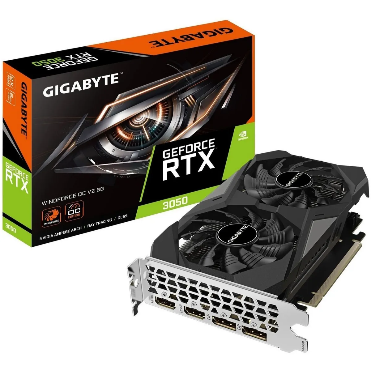 Відеокарта GF RTX 3050 6GB GDDR6 WindForce OC V2 Gigabyte (GV-N3050WF2OCV2-6GD) - мініатюра 8