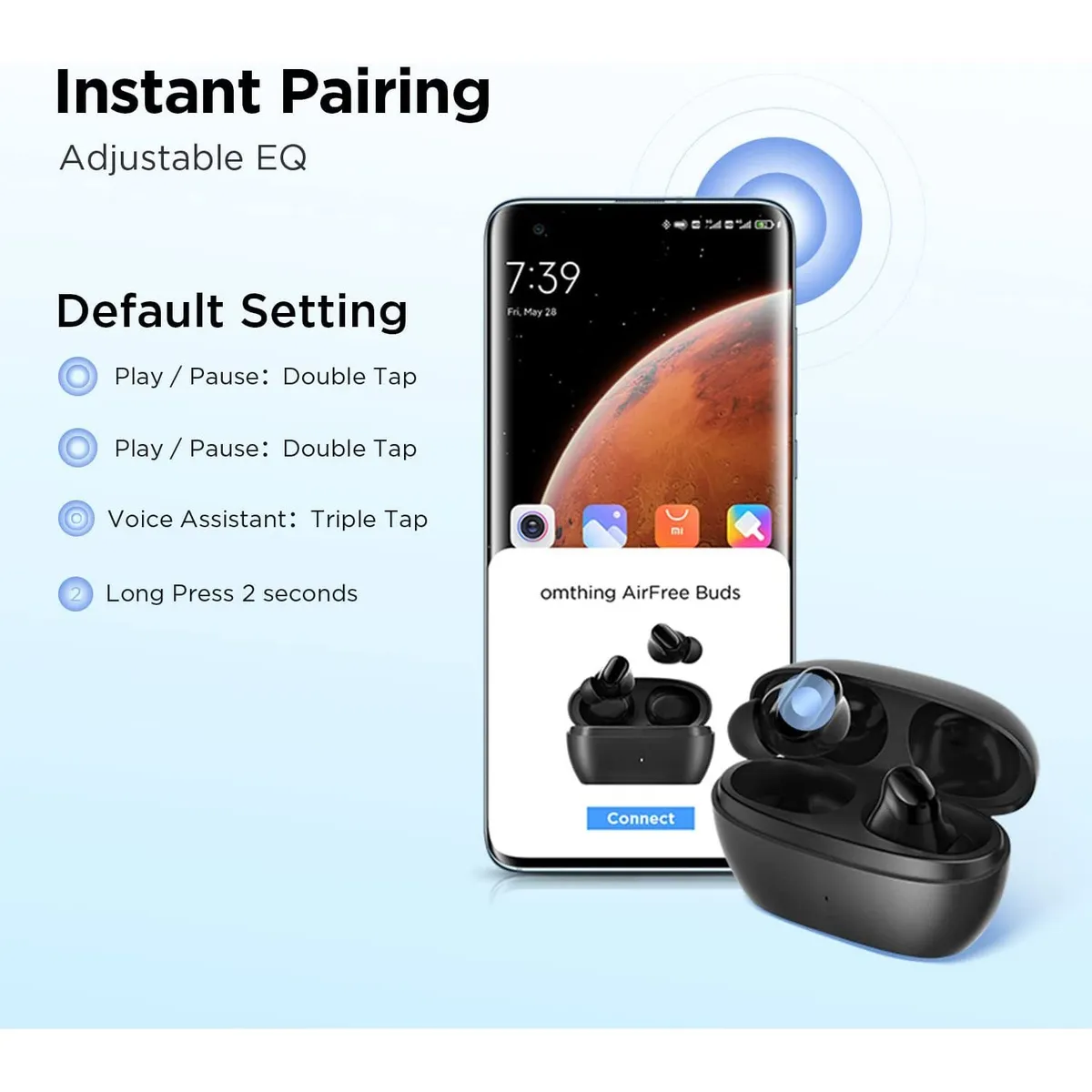 Bluetooth-гарнітура Omthing AirFree Buds EO009 Black - мініатюра 3