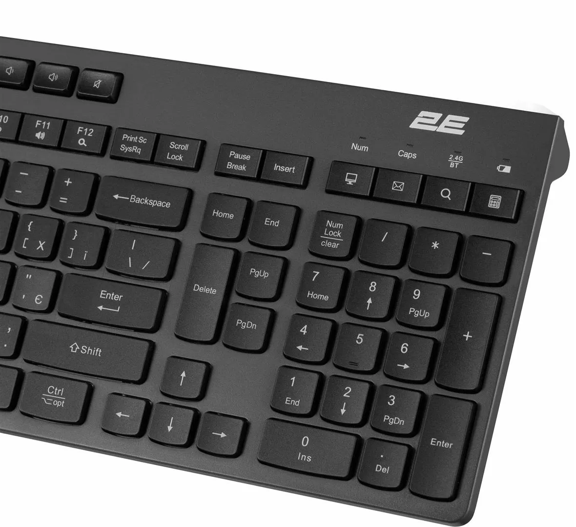 Клавіатура бездротова 2E KS280 WL/BT EN/UKR Grey/Black (2E-KS280WBGR_UA) - мініатюра 3