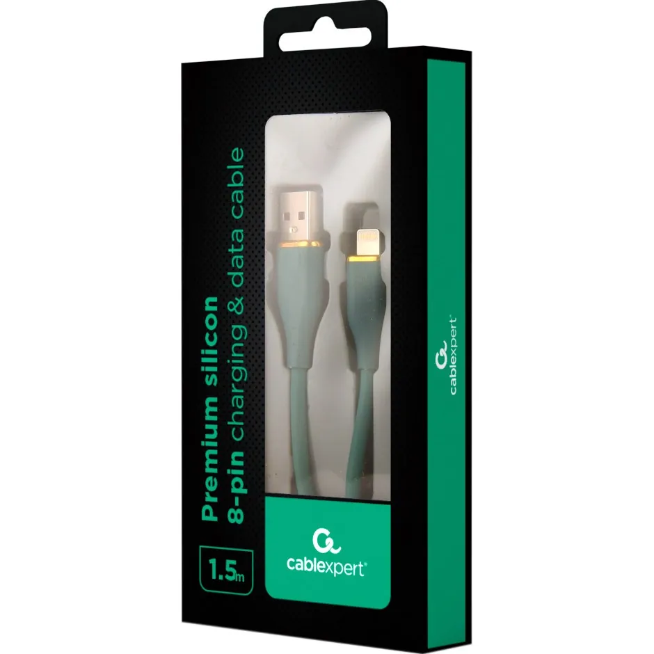 Кабель Cablexpert USB - Lightning (M/M), 2.1 A, 1.5 м, Green (CC-USB2S-AM8PM-1.5M-G) - мініатюра 2