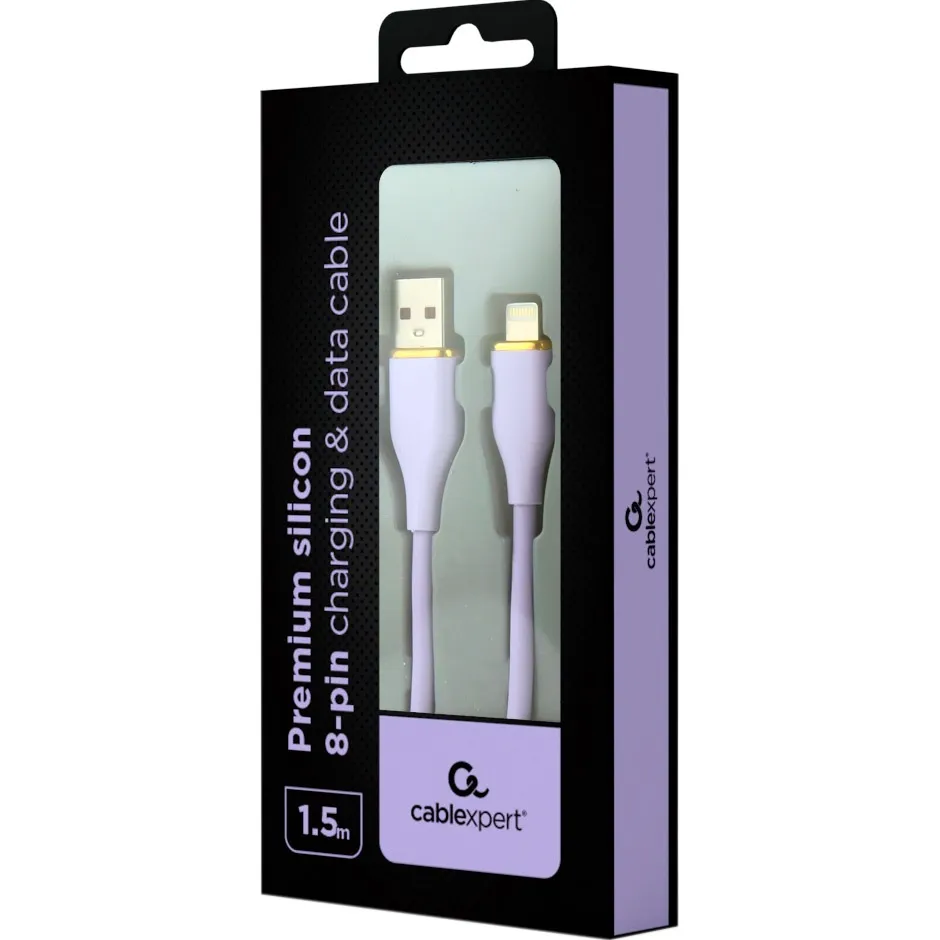 Кабель Cablexpert USB - Lightning (M/M), 2.1 A, 1.5 м, Purple (CC-USB2S-AM8PM-1.5M-P) - мініатюра 2