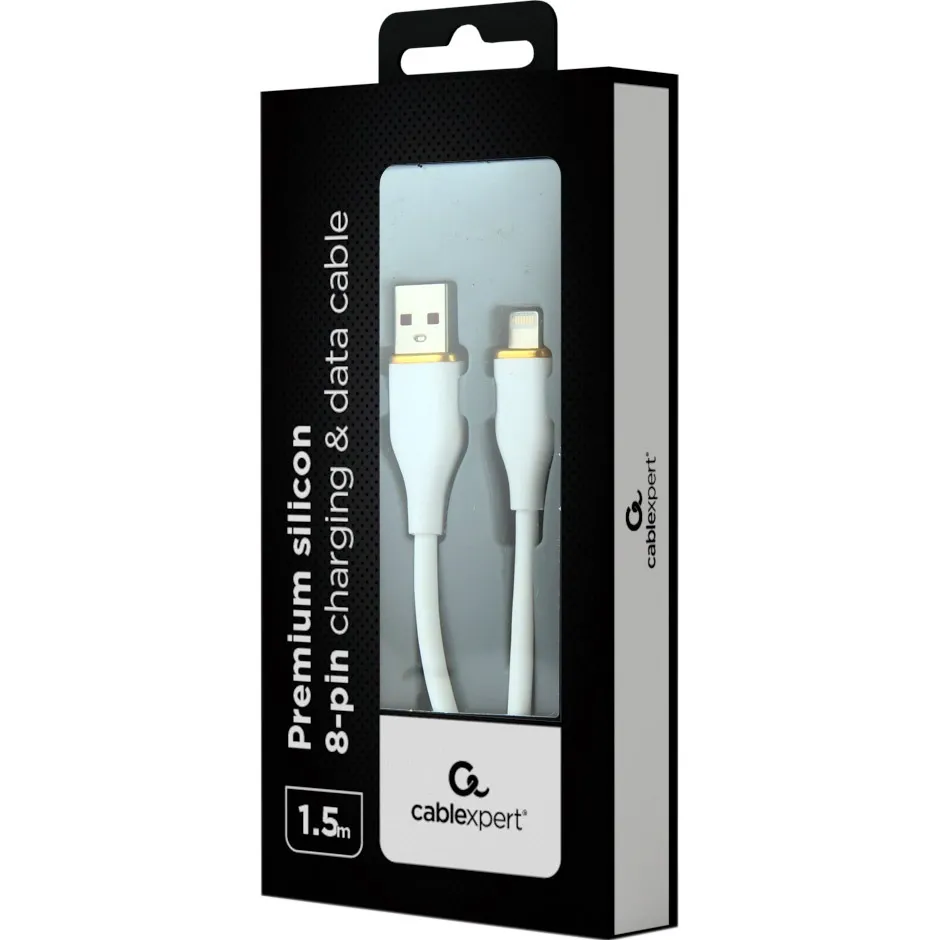 Кабель Cablexpert USB - Lightning (M/M), 2.1 A, 1.5 м, White (CC-USB2S-AM8PM-1.5M-W) - мініатюра 2