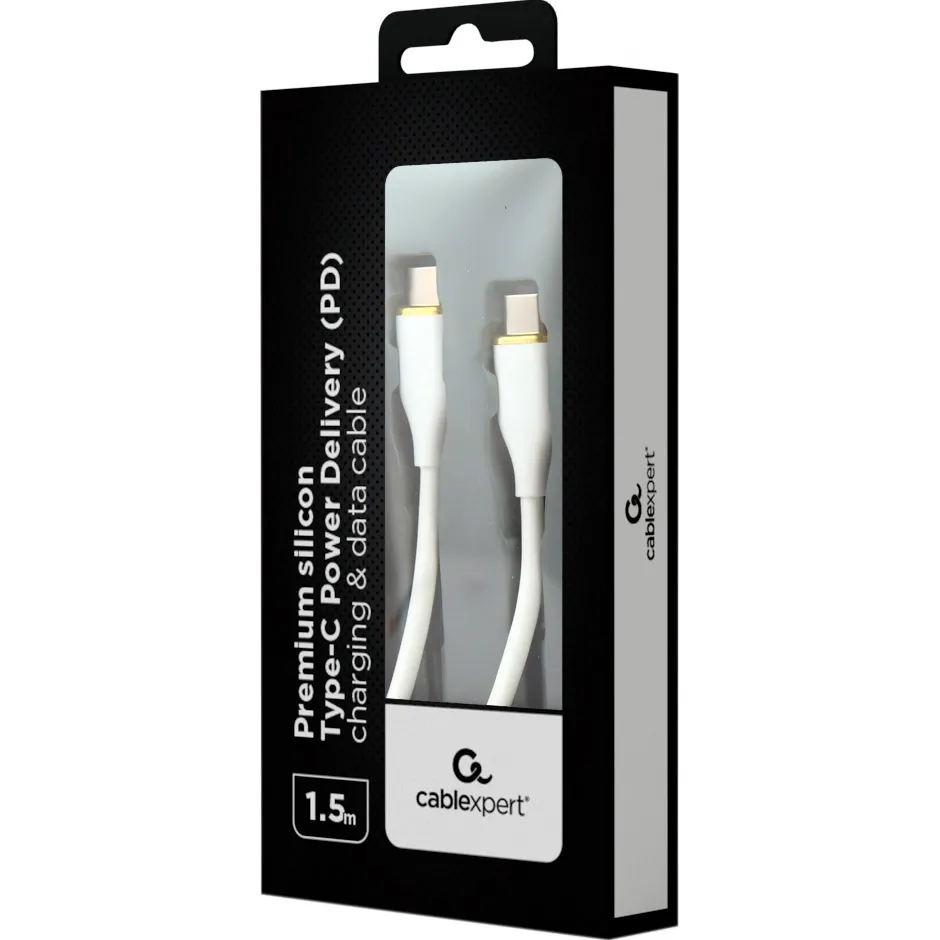 Кабель Cablexpert USB Type-C - USB Type-C (M/M), 3 A, 60 W, 1.5 м, White (CC-USB2S-CMCM-1.5M-W) - мініатюра 2