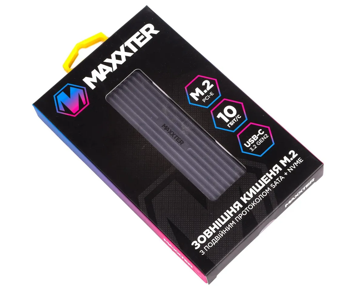 Зовнішня кишеня Maxxter M.2 NVMe PCIe, USB 3.2 Type-C, Metal, Black (EHDE-2280D-01) - мініатюра 4