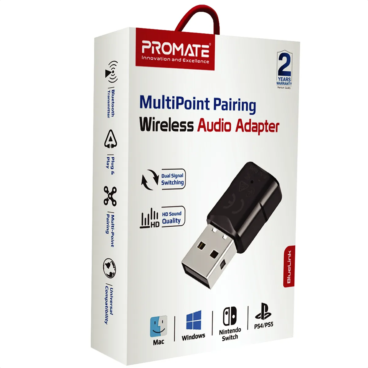 Bluetooth-адаптер аудіо Promate BlueLink Bluetooth 5.0 Black - мініатюра 7