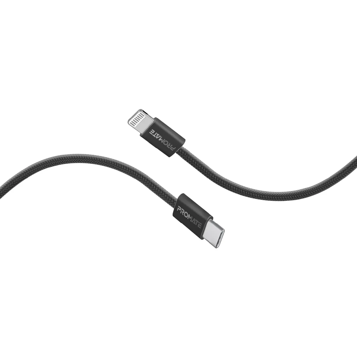 Кабель Promate EcoLine-Ci120 USB Type-C - Lightning (M/M), 3 A, 27 W, 1.2 м, Black - зображення 1