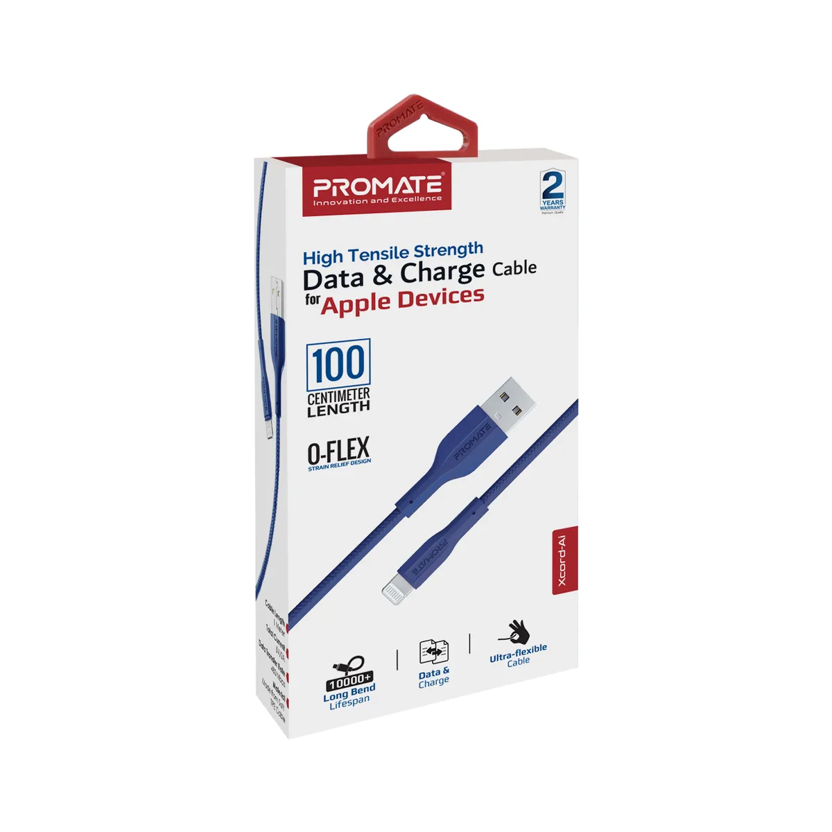 Кабель Promate xCord-Ai USB - Lightning (M/M), 2 A, 1 м, Navy - мініатюра 5