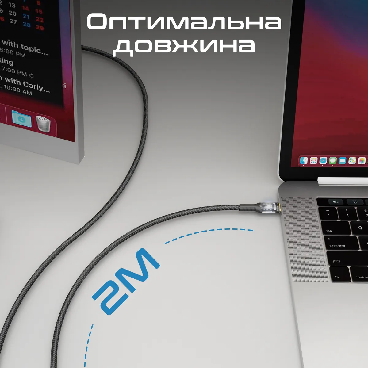 Кабель Promate Lucidline-CC200 USB Type-C - USB Type-C (M/M), 5 A, 100 W, 2 м, Black - мініатюра 6