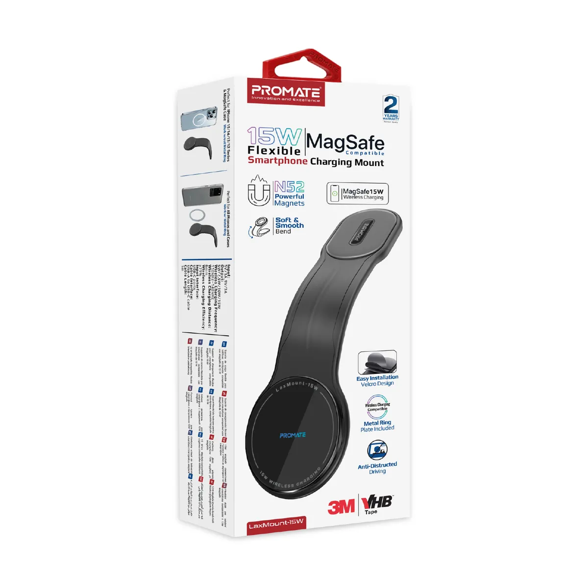 Бездротовий зарядний пристрій Promate Laxmount-15W MagSafe Black - мініатюра 8
