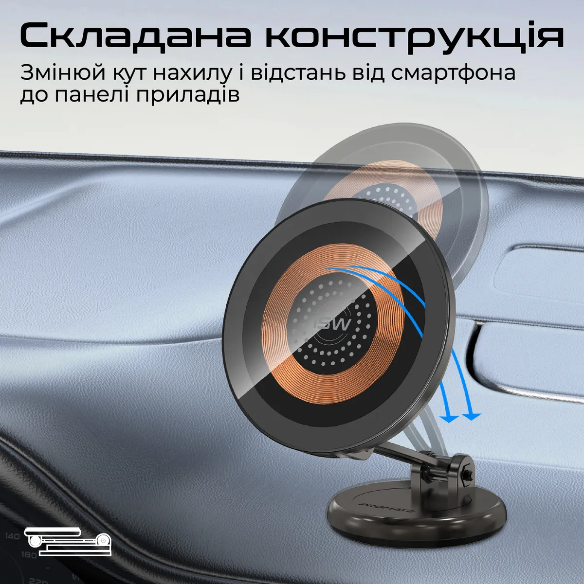 Бездротовий зарядний пристрій Promate Magnus2-Qi MagSafe Black - мініатюра 5