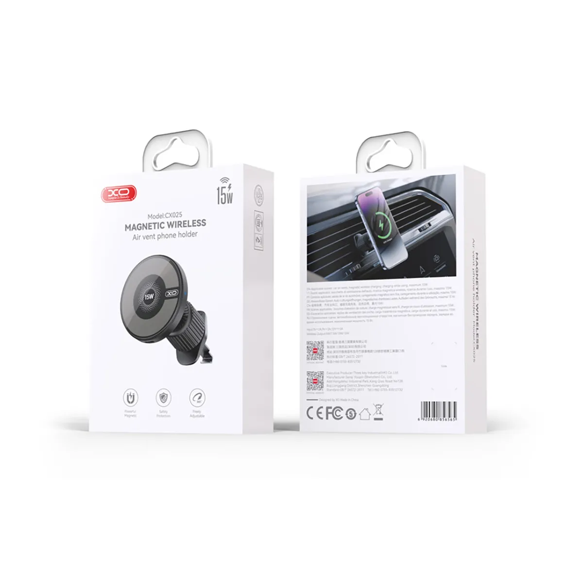 Бездротовий зарядний пристрій XO CX025 Magnetic MagSafe Black - мініатюра 7