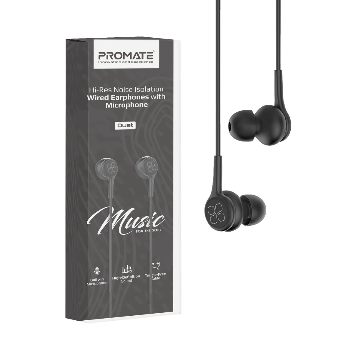 Гарнітура Promate Duet Black - мініатюра 7
