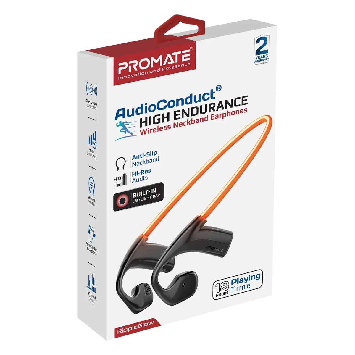 Bluetooth-гарнітура Promate RippleGlow Black - мініатюра 10