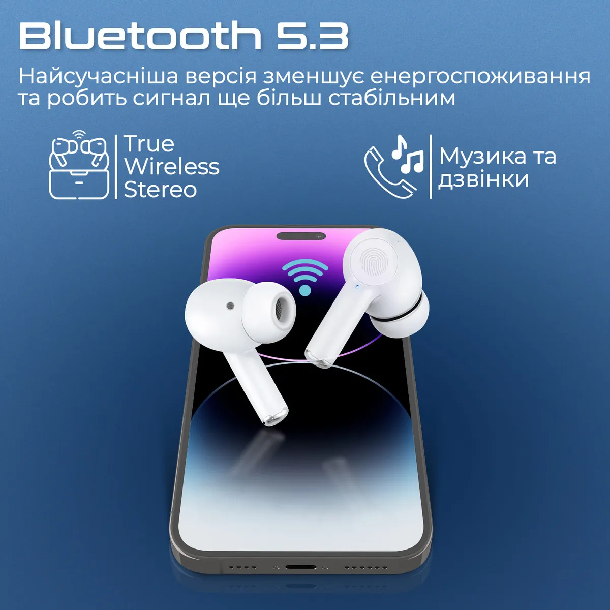 Bluetooth-гарнітура Promate ProPods White - мініатюра 2