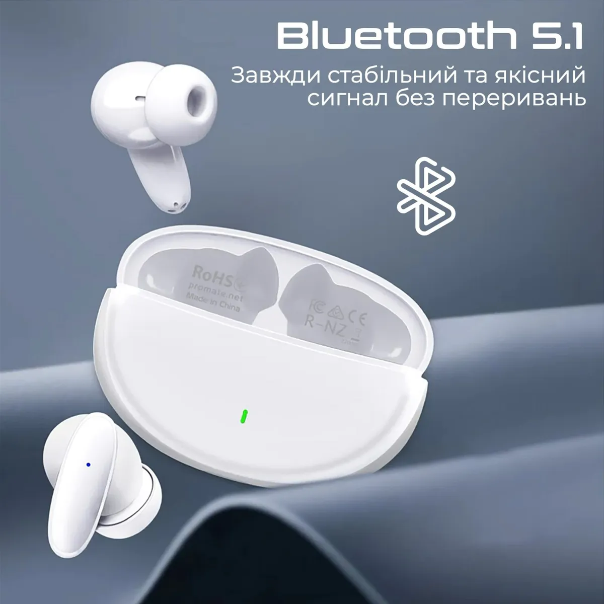 Bluetooth-гарнітура Promate Lush White - мініатюра 2