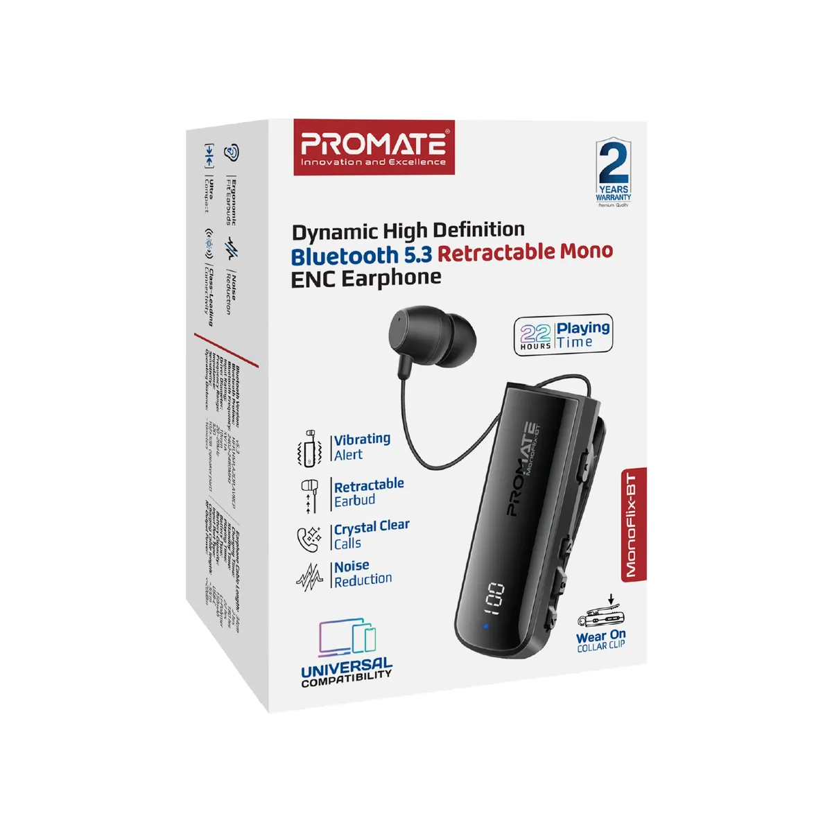 Bluetooth-гарнітура Promate Monoflix-bt Black - мініатюра 10