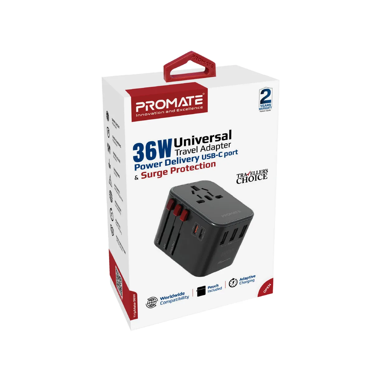 Зарядний пристрій Promate TripMate-36W Black - мініатюра 7