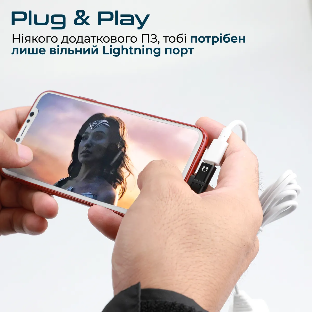 Адаптер Promate iHinge Lightning - 2хLightning (M/F) Black - мініатюра 5