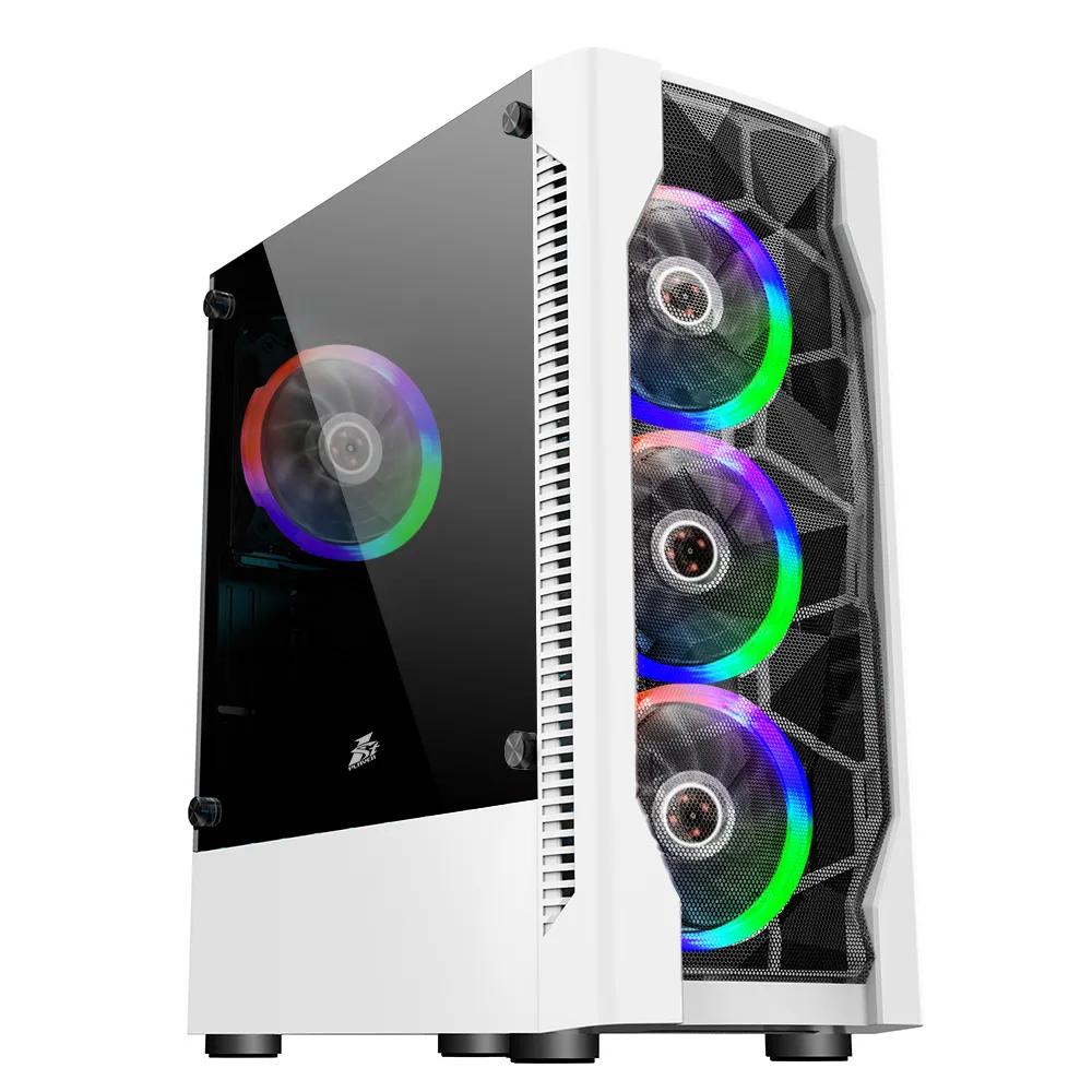 Корпус 1stPlayer D4-WH-4F1-W White без БЖ - зображення 1