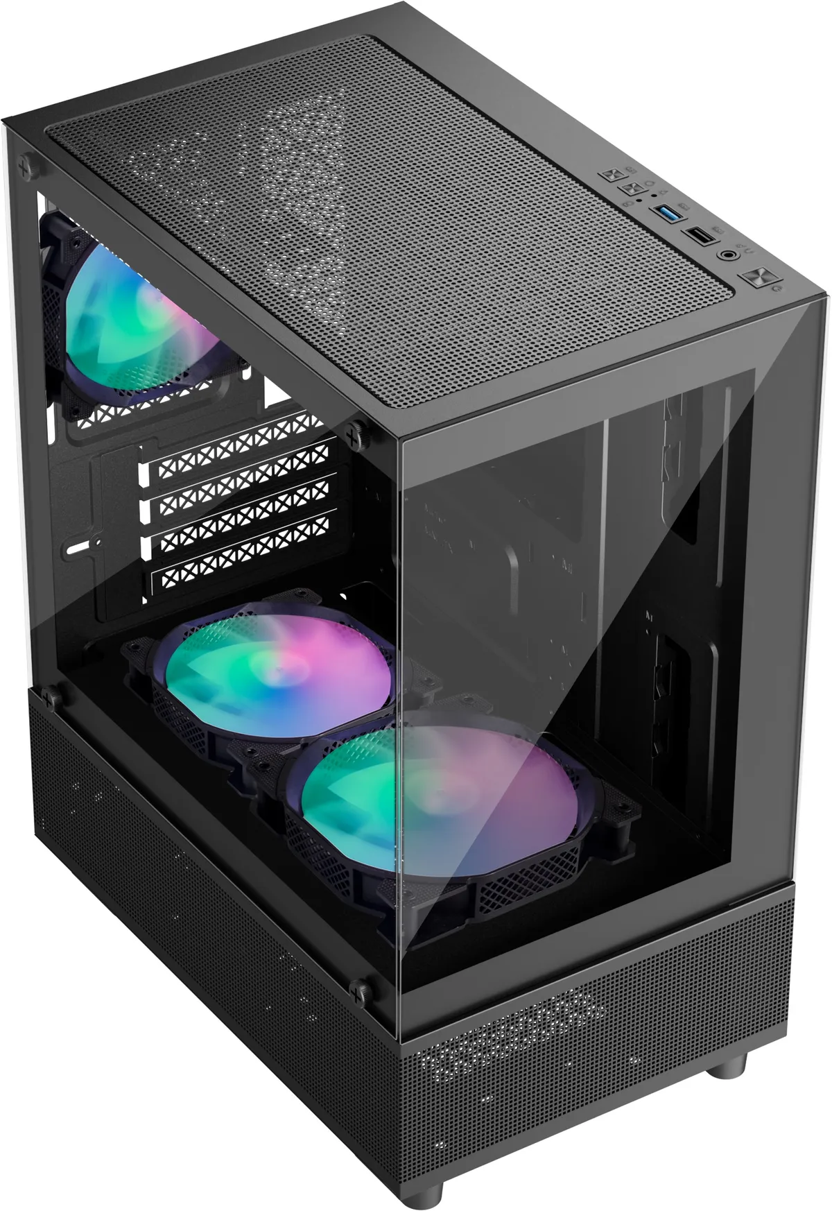 Корпус 1stPlayer Mi2-A-BK-2F7R-1F7 Black без БЖ - мініатюра 2