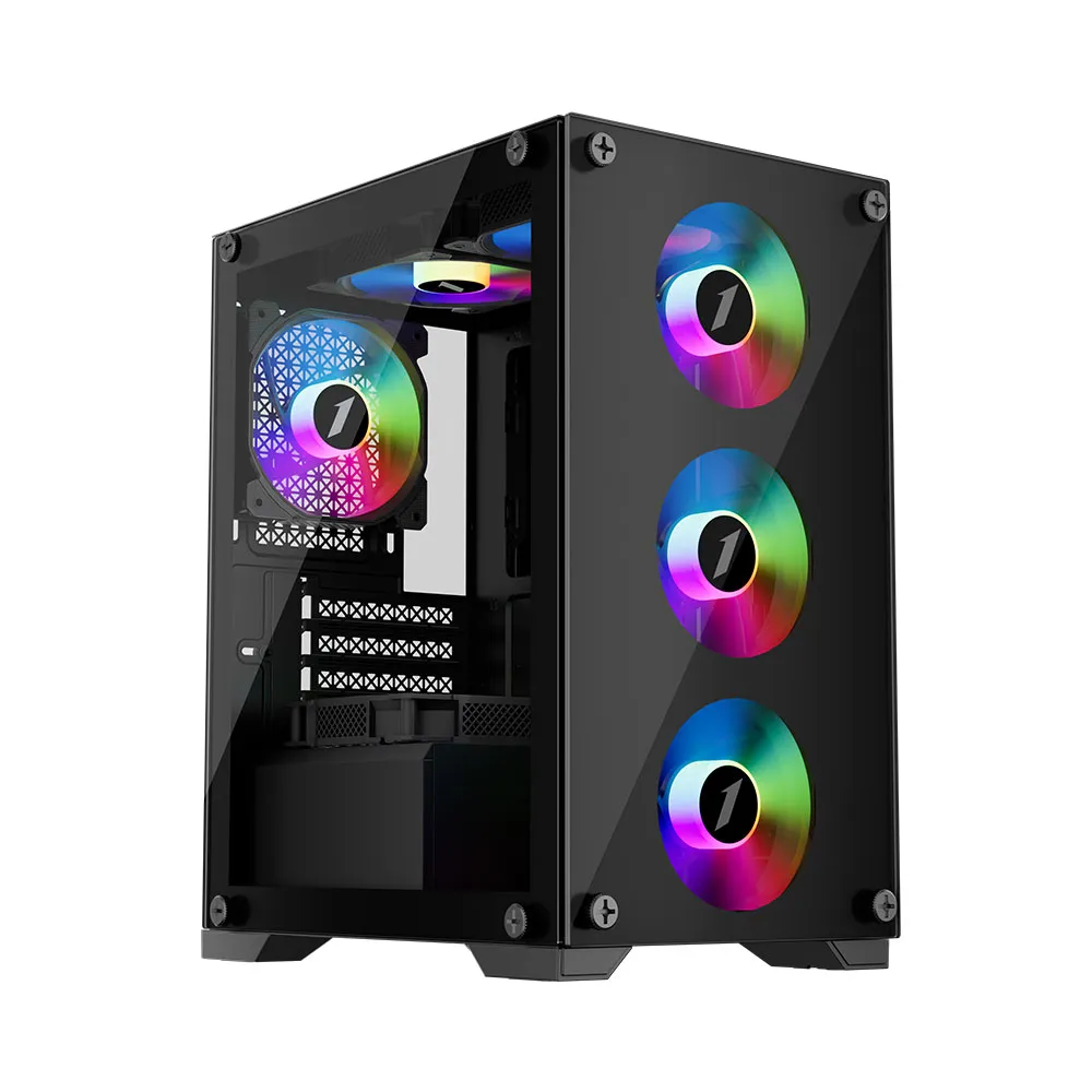 Корпус 1stPlayer X2-M-BK-4F1 Black без БЖ - мініатюра 6