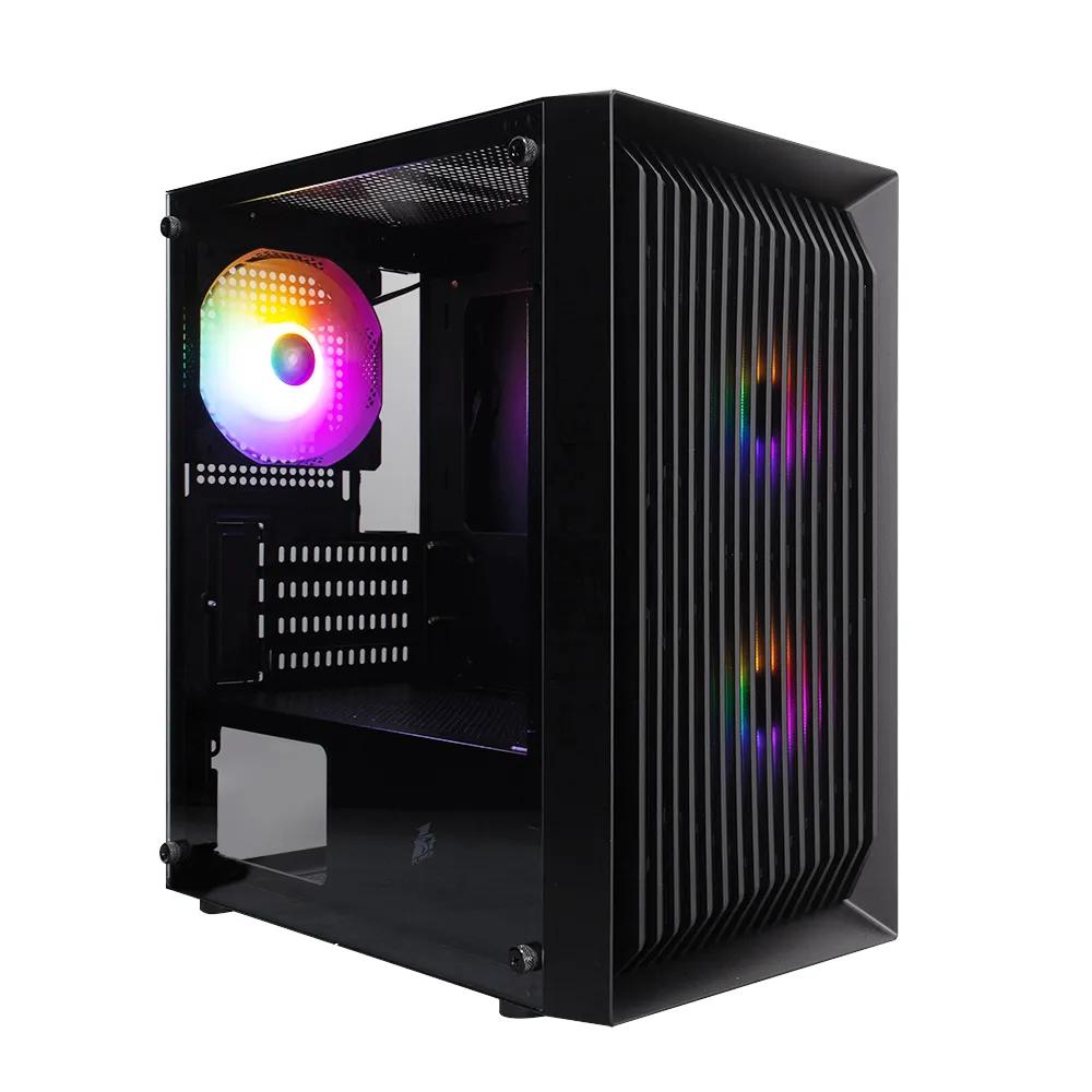 Корпус 1stPlayer BS-2-BK-3F1 Black без БЖ - зображення 1