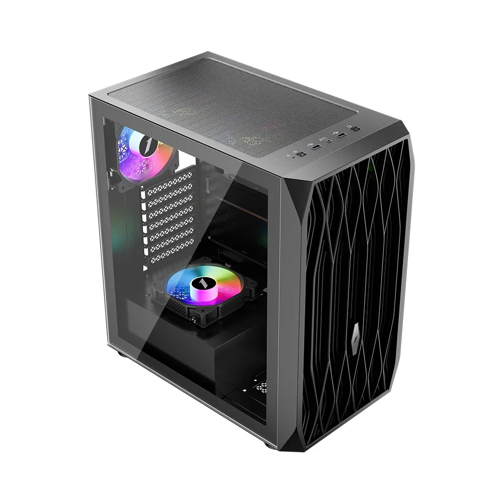 Корпус 1stPlayer AY7-BK-4F1 Black без БЖ - мініатюра 6