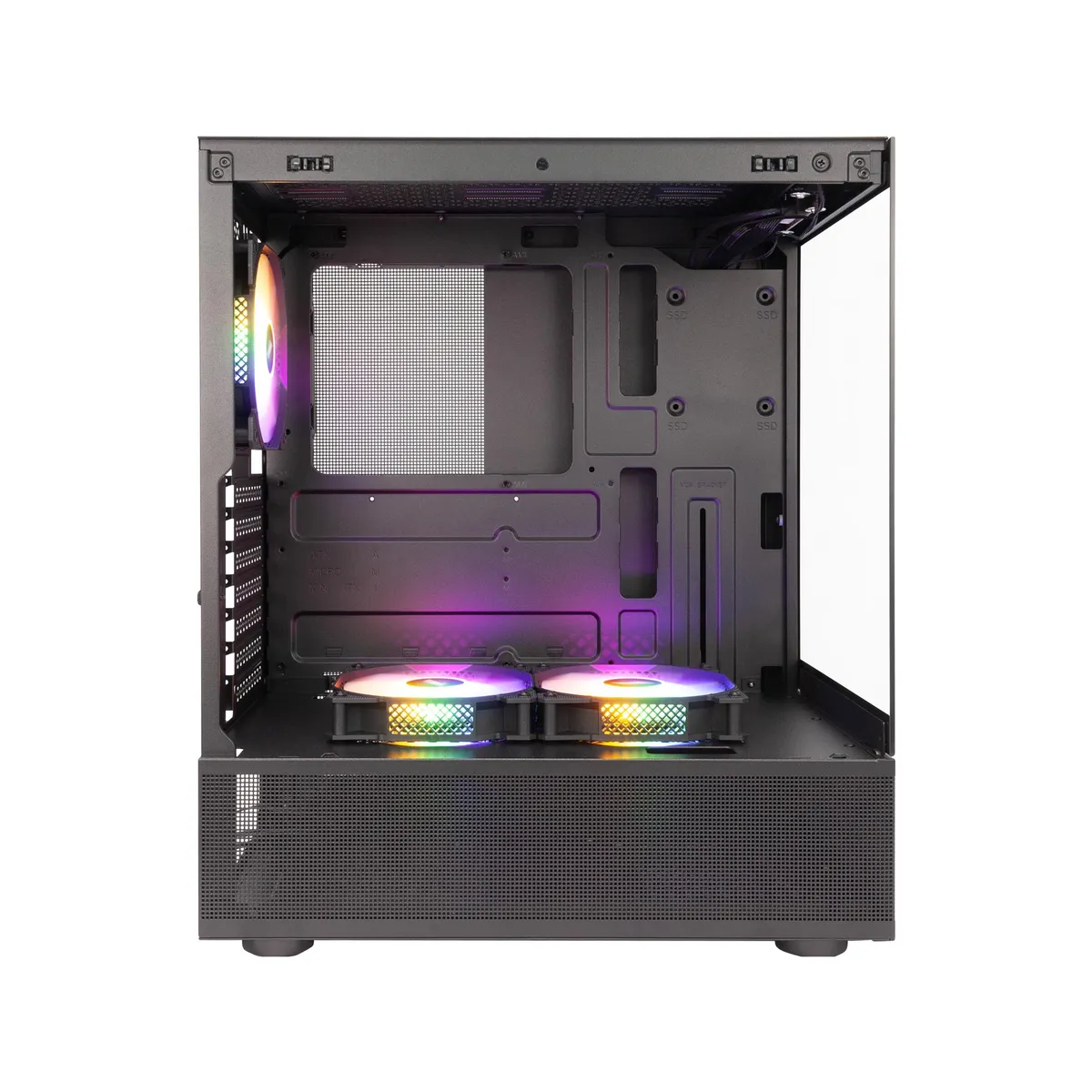 Корпус 1stPlayer Mi7-A-BK-2F7R-1F7 Black без БЖ - мініатюра 2