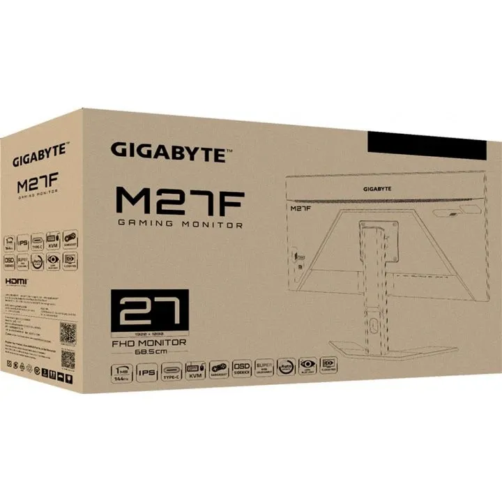 Монiтор Gigabyte 27" M27Q-EK IPS Black 170Hz - мініатюра 6