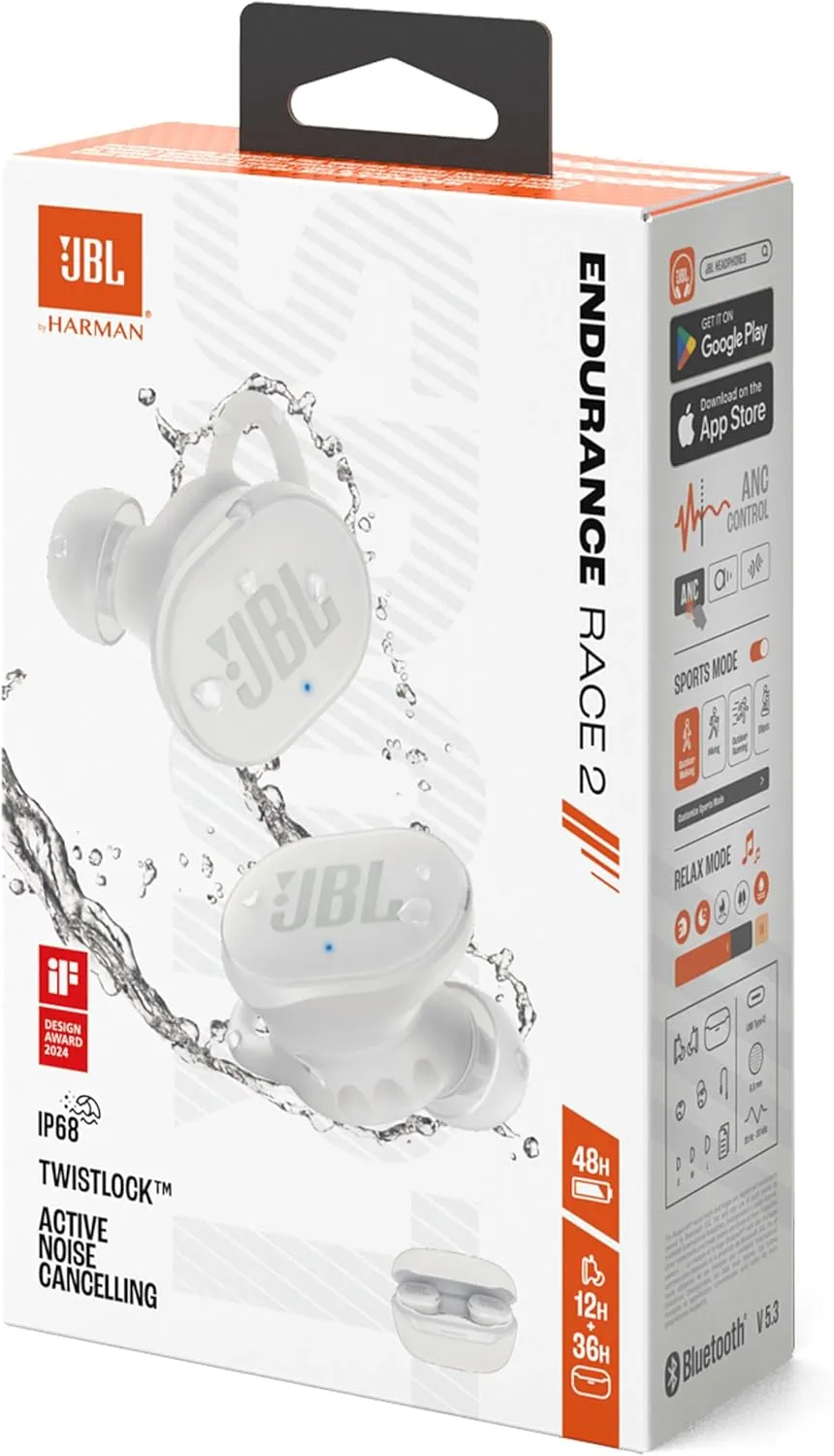 Bluetooth-гарнітура JBL Endurance Race 2 White (JBLENDURACE2WHT) - мініатюра 5