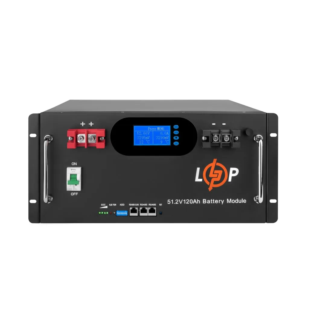 Акумуляторна батарея LogicPower 51.2V 120 AH (6000Wh) (Smart BMS 100A) з LCD RM AB RS485/CAN LiFePO4 - зображення 1