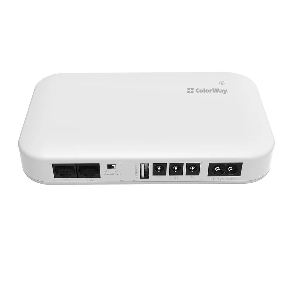 Джерело безперебійного живлення для роутерів/комутаторів ColorWay CW-PB100LI3WT 10000mAh 21W DC 5V/9V/12V/24V - зображення 1