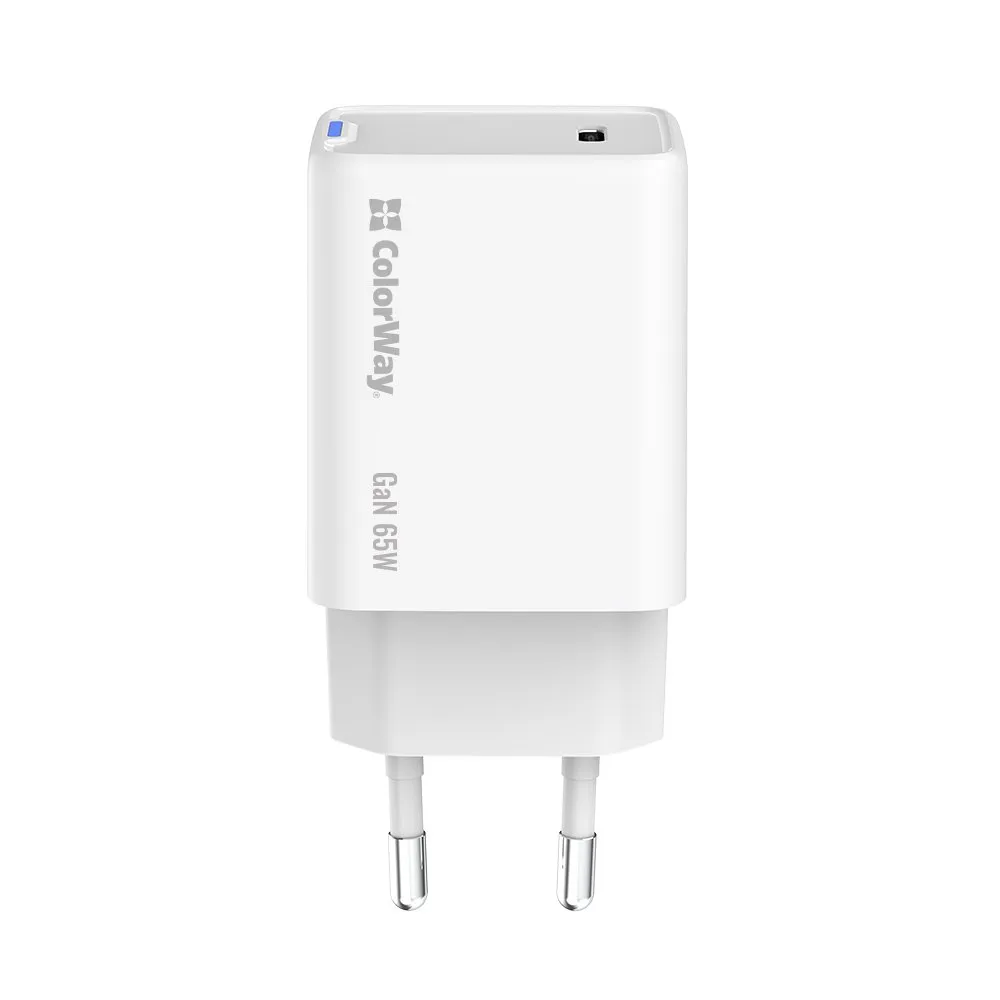 Мережевий зарядний пристрій ColorWay GaN Mini 65W PD Port PPS USB-C White (CW-CHS049PD-WT) - мініатюра 4