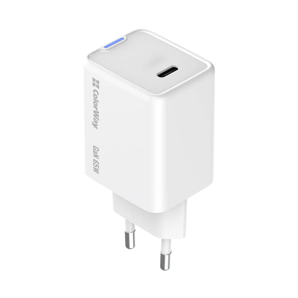 Мережевий зарядний пристрій ColorWay GaN Mini 65W PD Port PPS USB-C White (CW-CHS049PD-WT) - мініатюра 5