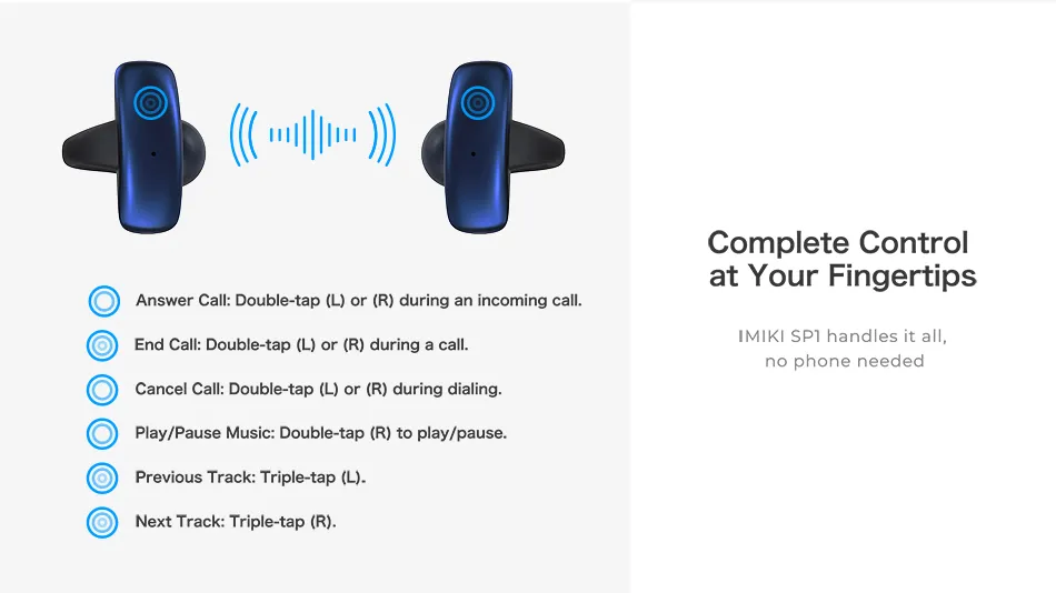 Bluetooth-гарнітура iMiki SP1 Blue - мініатюра 14