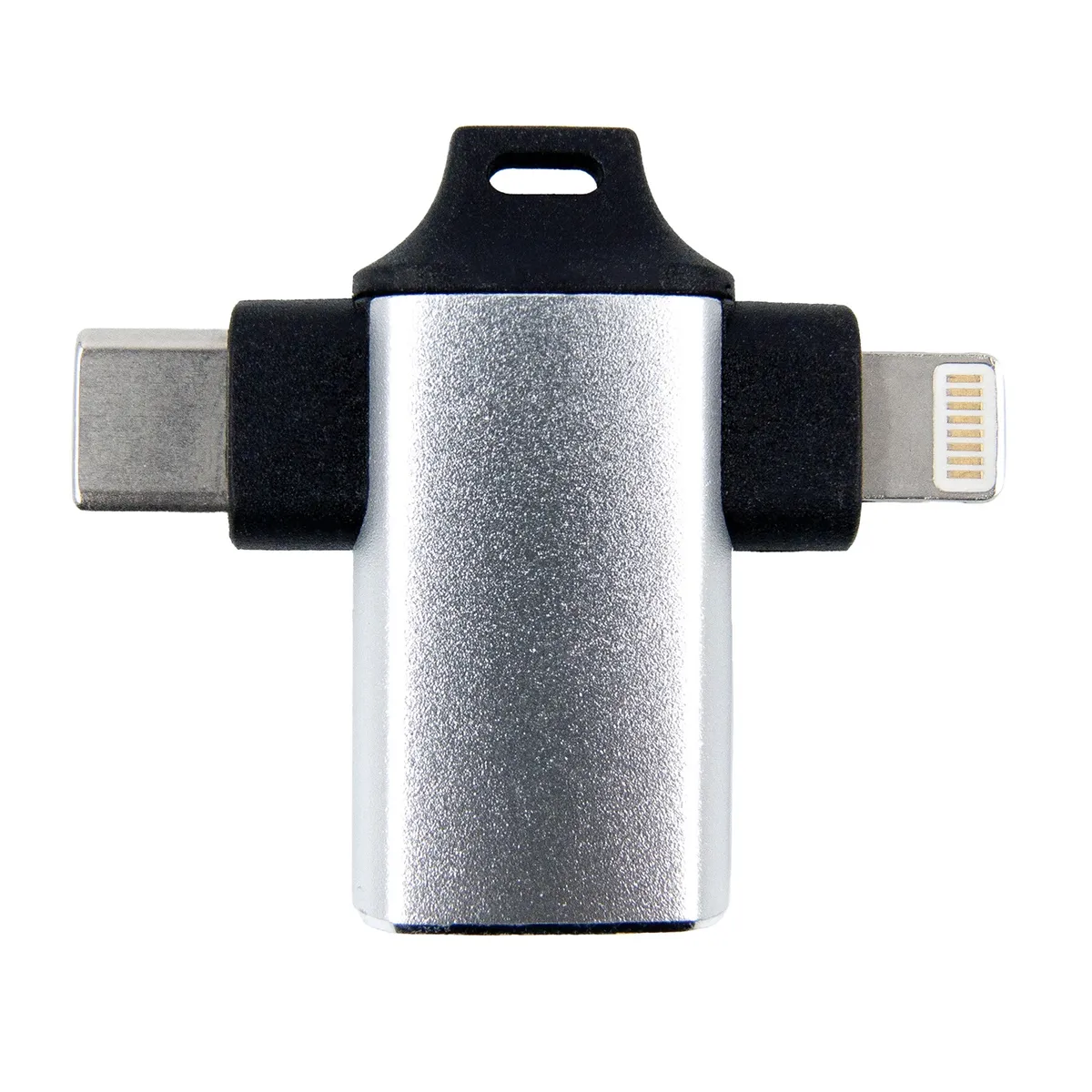 Адаптер Dengos OTG USB-Lightning/USB Type-C Silver (ADP-022) - зображення 1