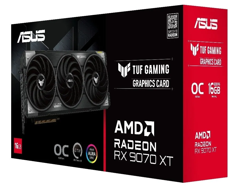 Відеокарта AMD Radeon RX 9070 XT 16GB GDDR6 TUF Gaming OC Asus (TUF-RX9070XT-O16G-GAMING) - мініатюра 12