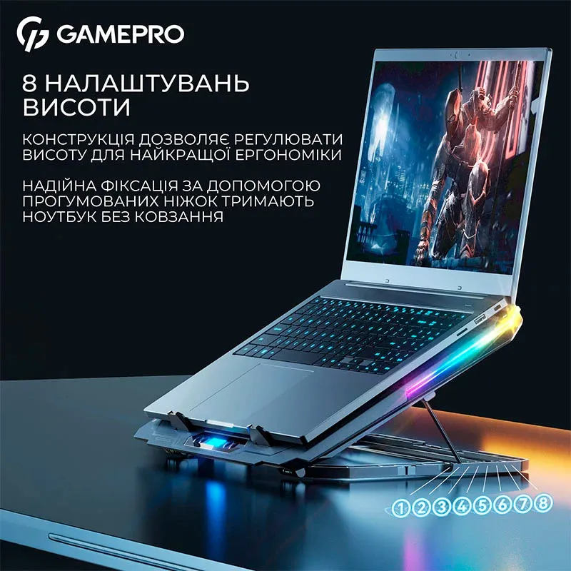 Охолоджуюча підставка для ноутбука GamePro CP1040 - мініатюра 10