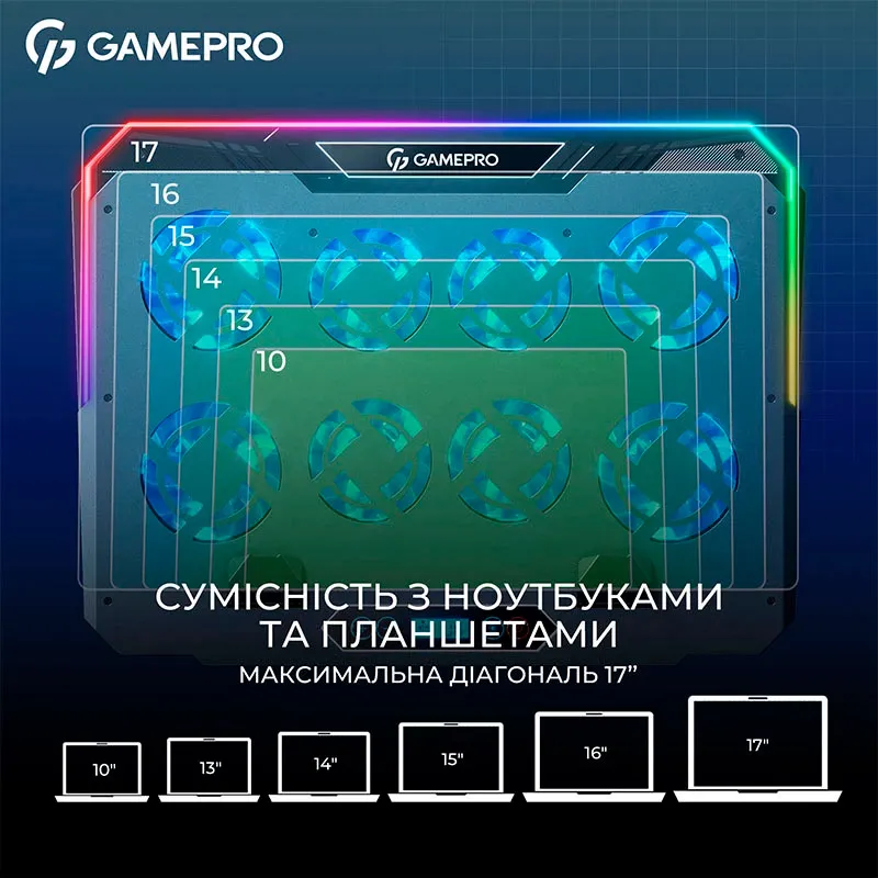 Охолоджуюча підставка для ноутбука GamePro CP1040 - мініатюра 9