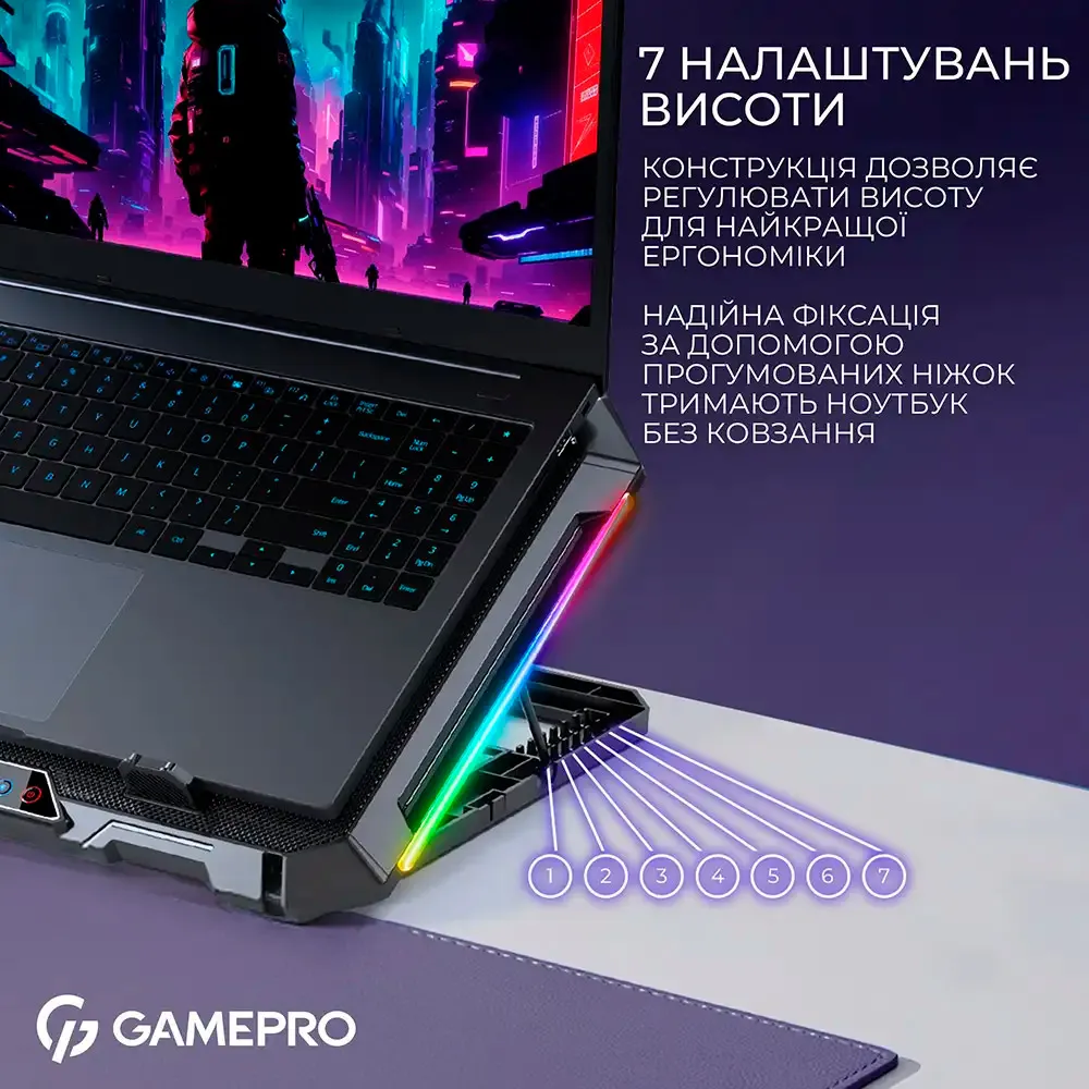 Охолоджуюча підставка для ноутбука GamePro CP795 - мініатюра 11