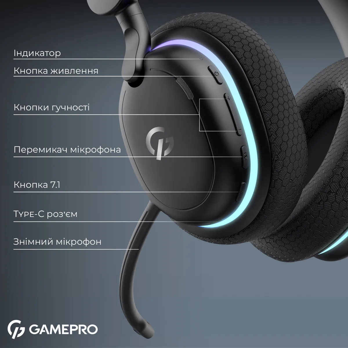 Гарнітура GamePro Asgard Bragi Black (HSW250B) - мініатюра 16