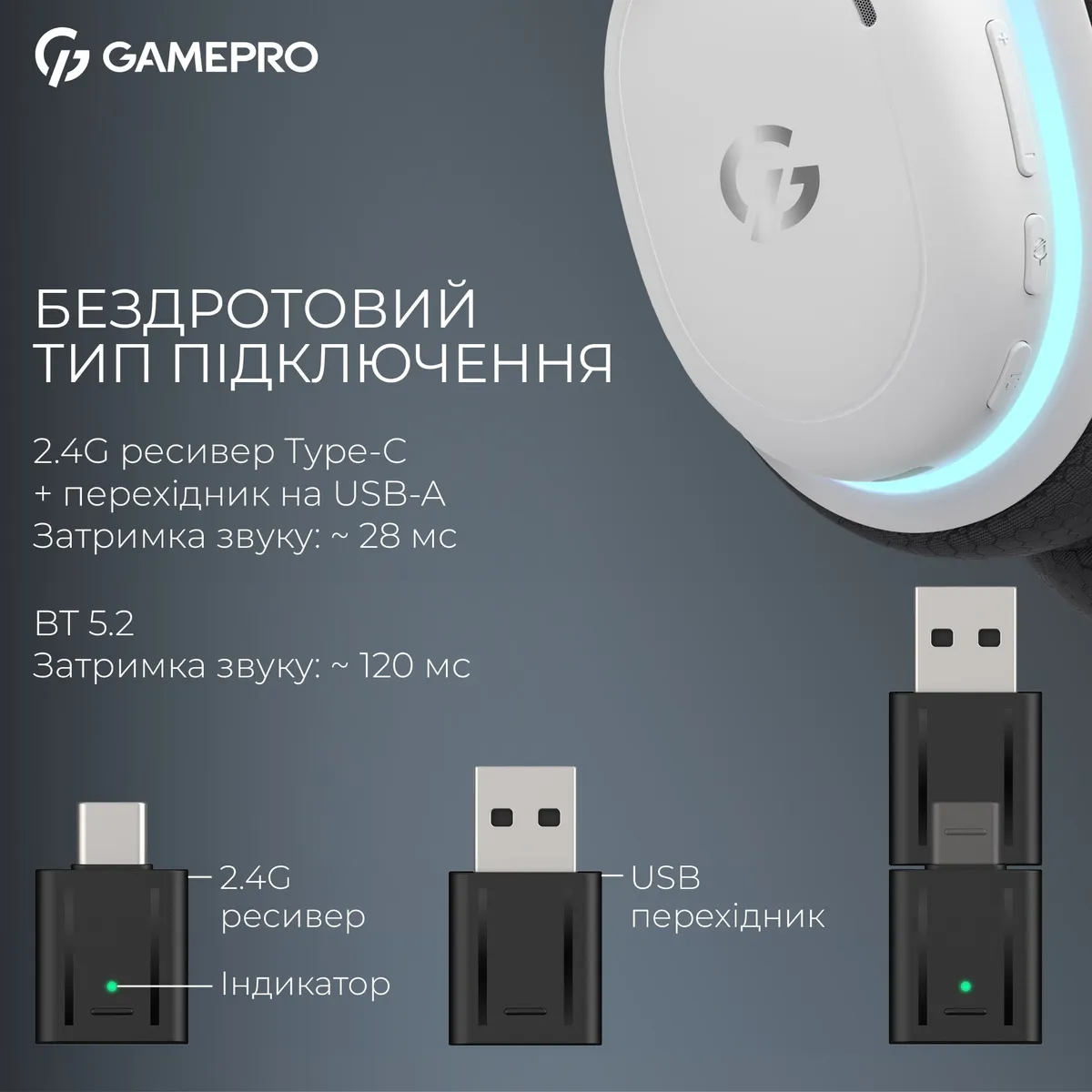 Гарнітура GamePro Asgard Bragi White (HSW250W) - мініатюра 9