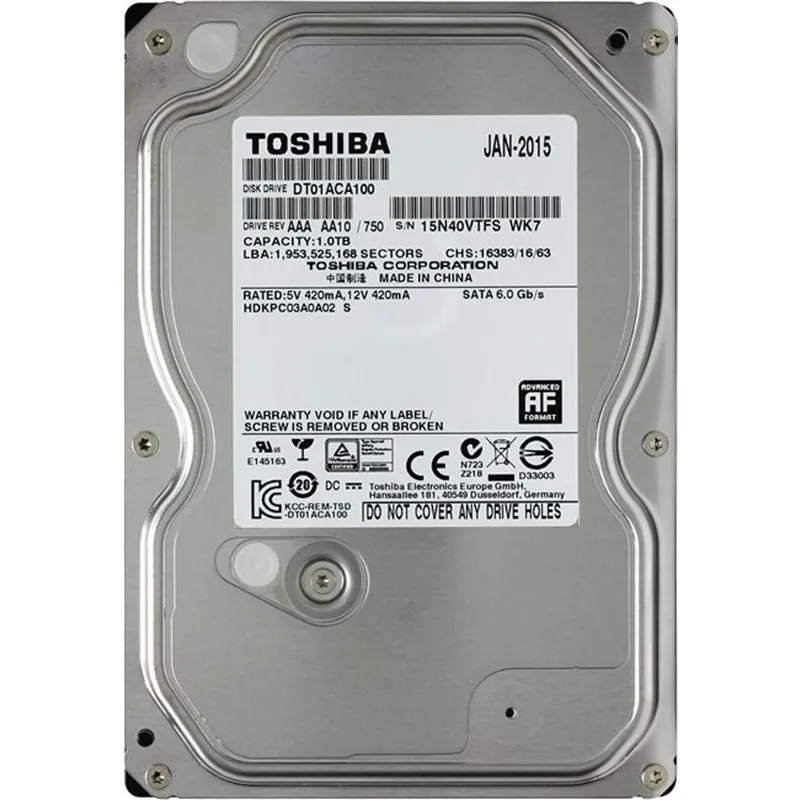 Накопичувач HDD SATA 1.0TB TOSHIBA 7200rpm 32MB (DT01ACA100)_Refurbished - зображення 1