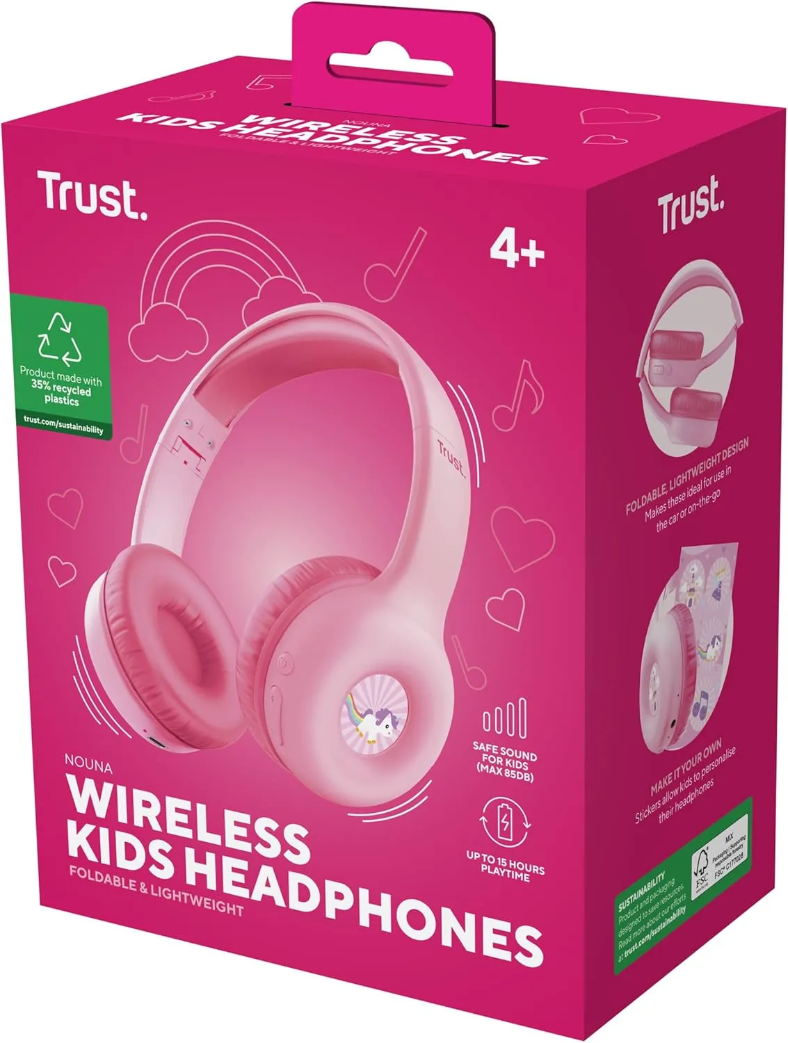Bluetooth-гарнітура Trust On-ear Nouna Kids, Wireless Pink (25274) - мініатюра 19