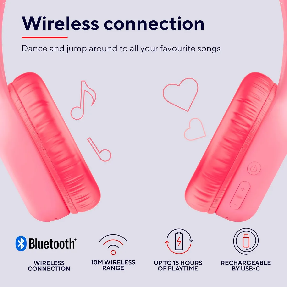 Bluetooth-гарнітура Trust On-ear Nouna Kids, Wireless Pink (25274) - мініатюра 22