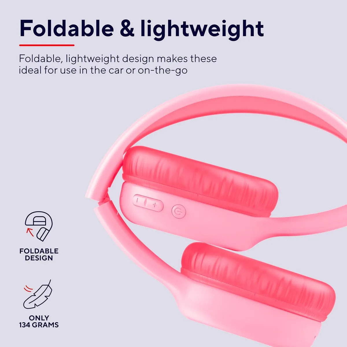 Bluetooth-гарнітура Trust On-ear Nouna Kids, Wireless Pink (25274) - мініатюра 24