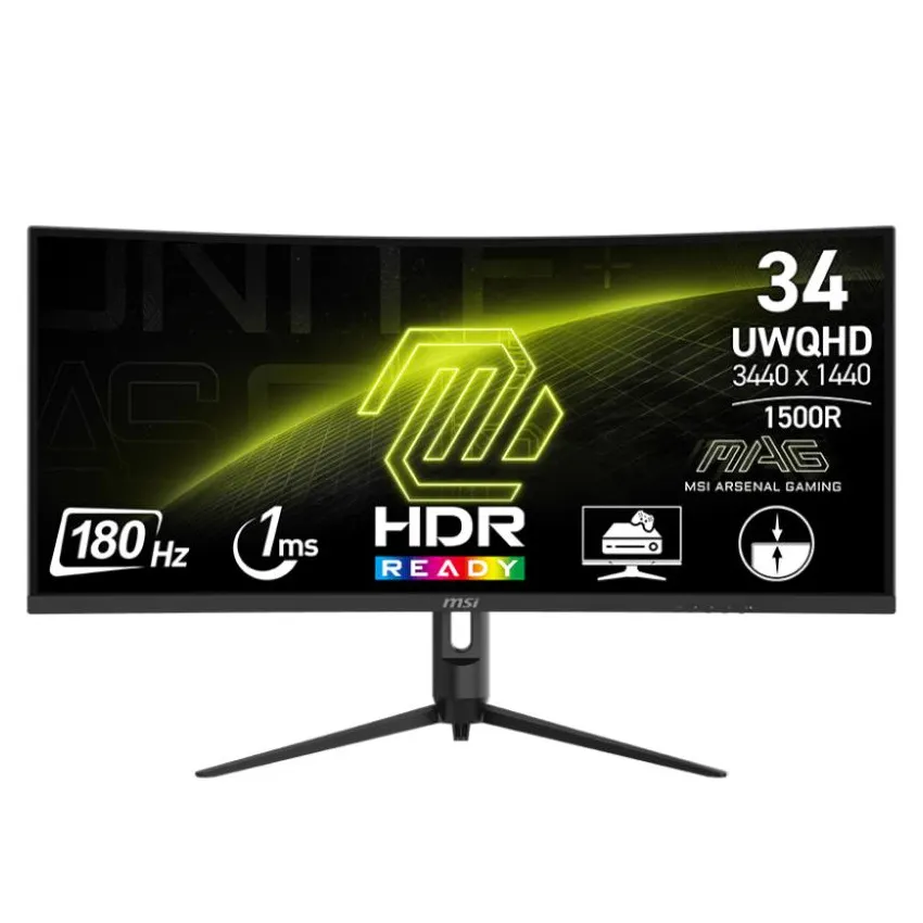 Монітор MSI 34" MAG 342CQR E2 VA Black Curved 180Hz - зображення 1